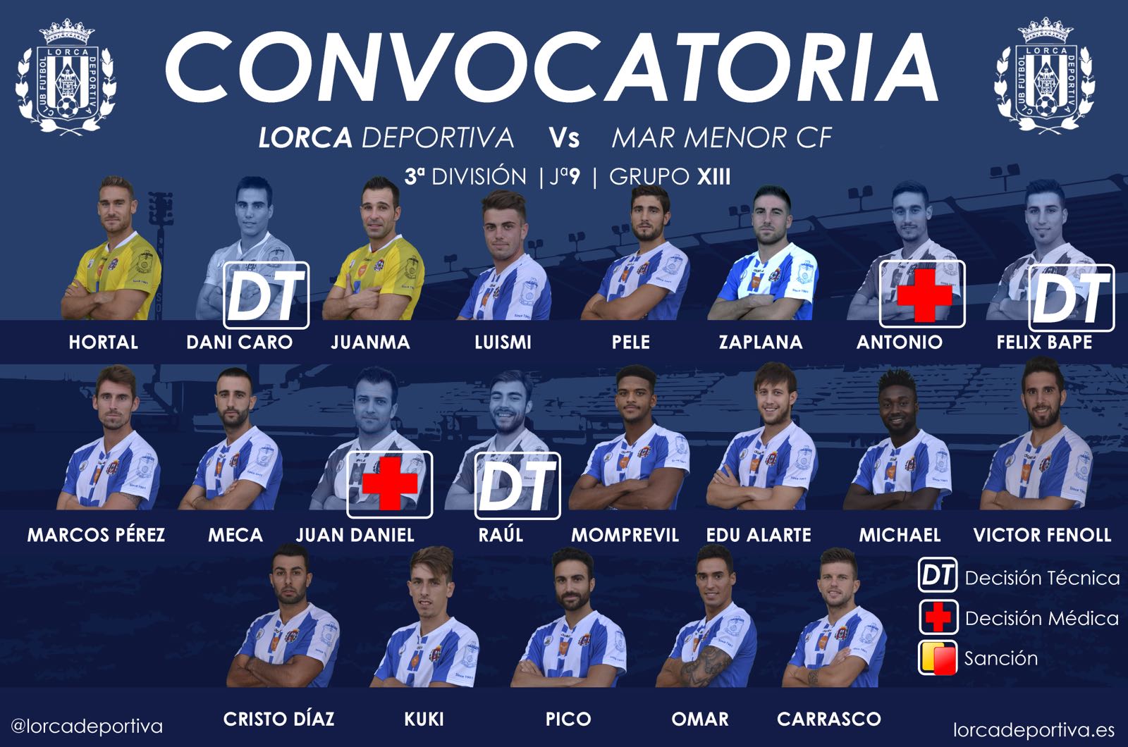 CONVOCATORIA: Lorca Deportiva-Mar Menor