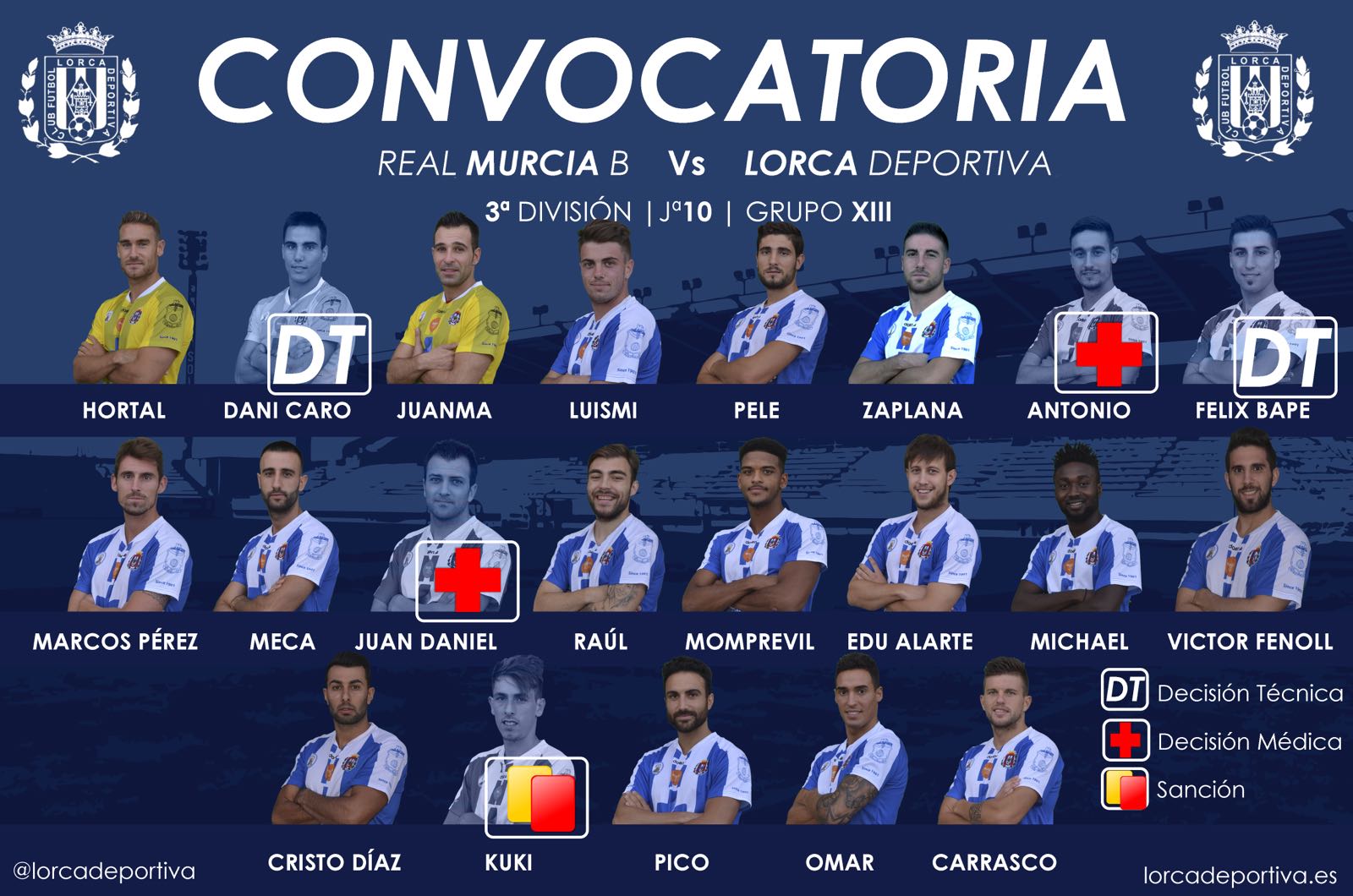 CONVOCATORIA: Real Murcia Imperial – Lorca Deportiva