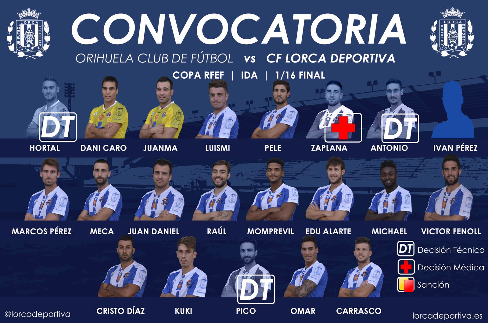 CONVOCATORIA: Orihuela CF – Lorca Deportiva