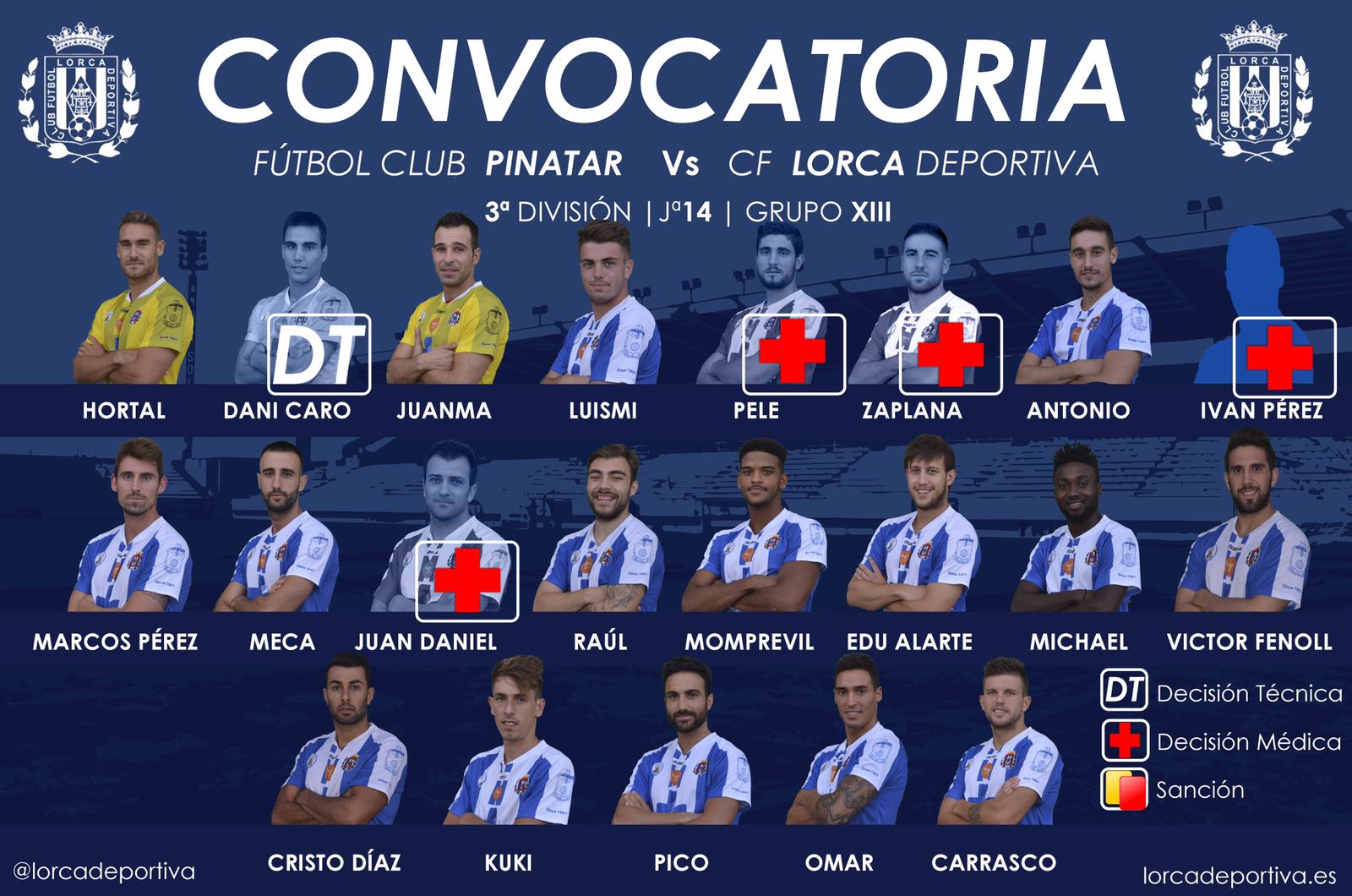 CONVOCATORIA OFCIAL: FC Pinatar – Lorca Deportiva