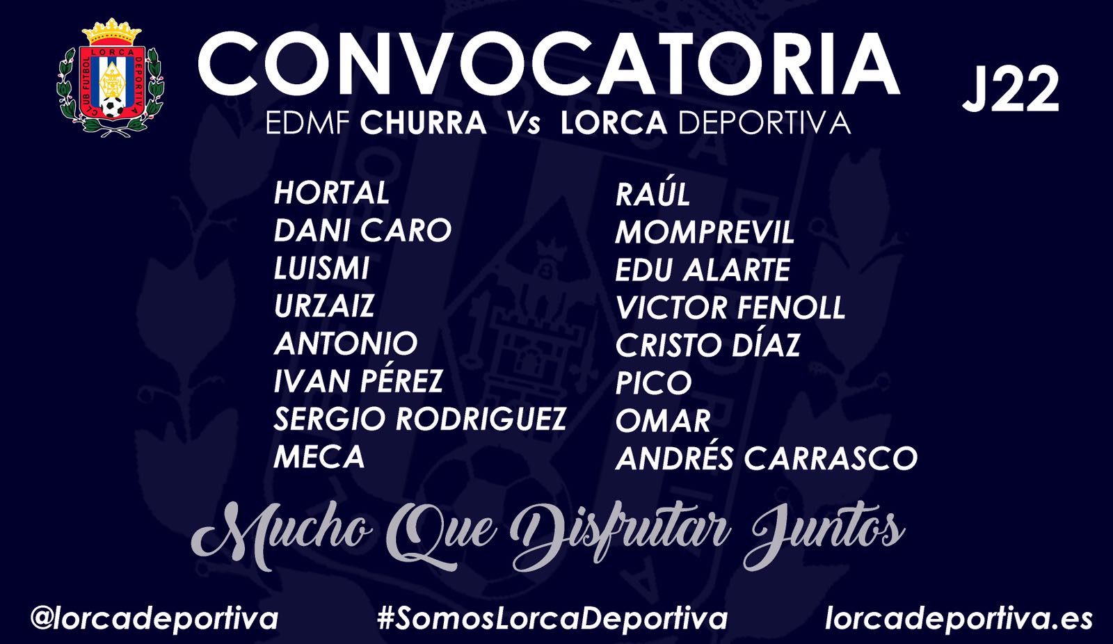 CONVOCATORIA: Churra – Lorca Deportiva