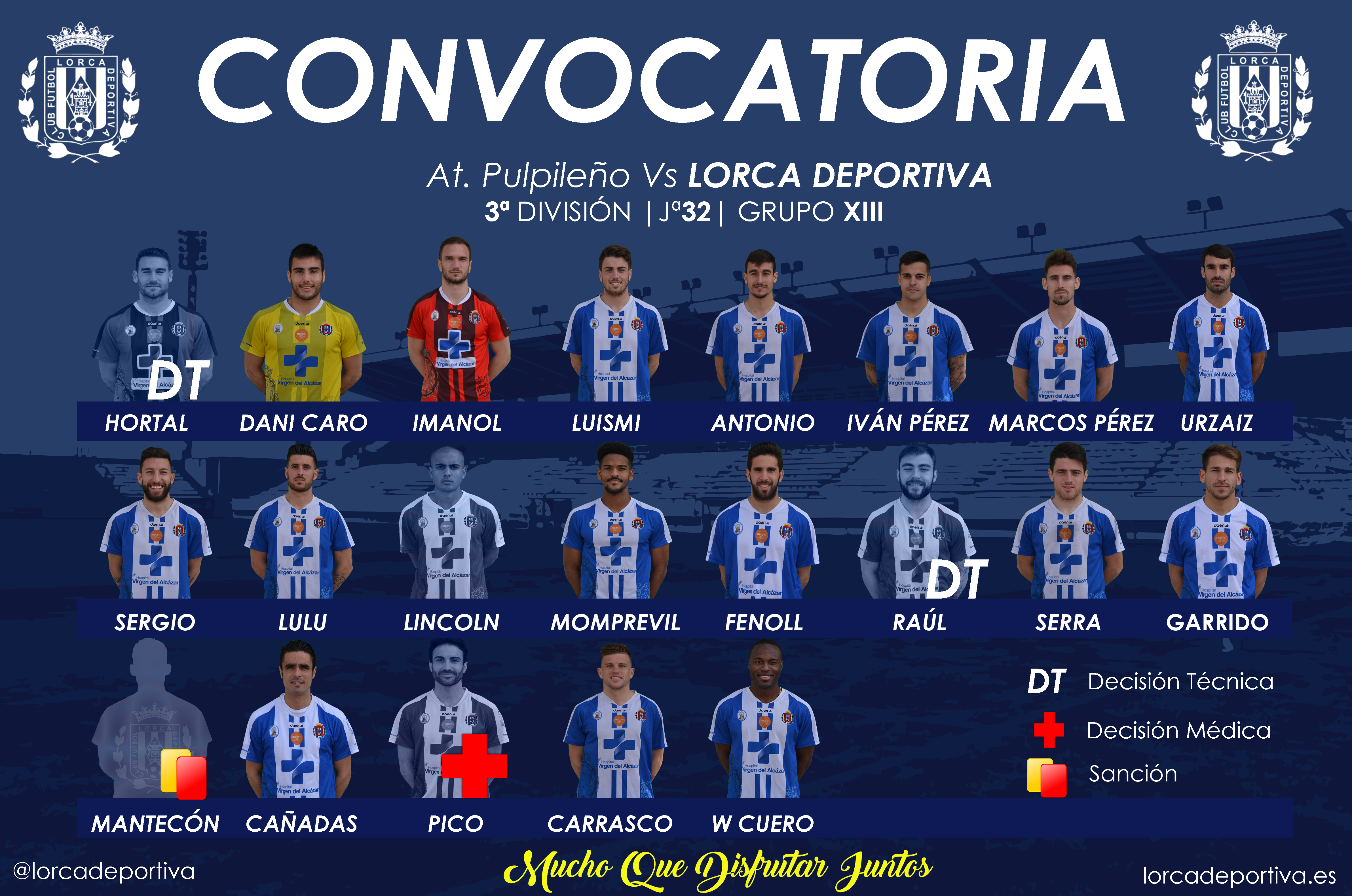 CONVOCATORIA OFICIAL: At. Pulpileño – Lorca Deportiva